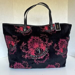 New Juicy Couture Velour Large Pammy Tote Bag